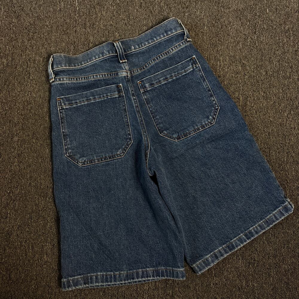 Vintage Y2k Hollister Super Baggy Dark Wash Denim Jort Jean Shorts 26 Women